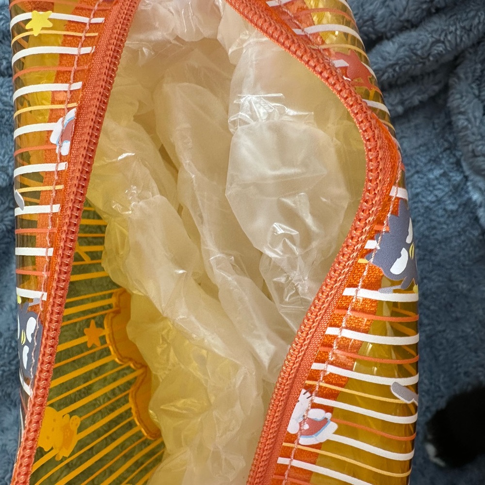 Sanrio Orange Striped Cosmetic Bag with Chef Characters - Picture 3 of 5